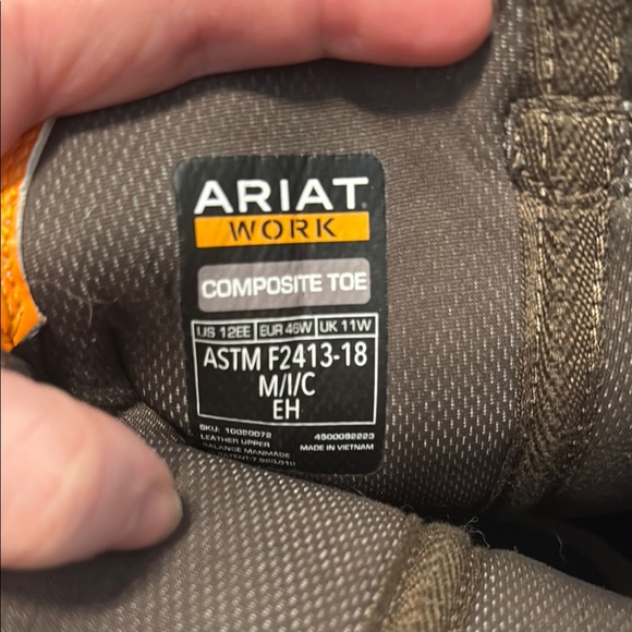 Ariat Black & Orange Intrepid VentTEK Composite Toe Work Boot - Picture 5 of 5